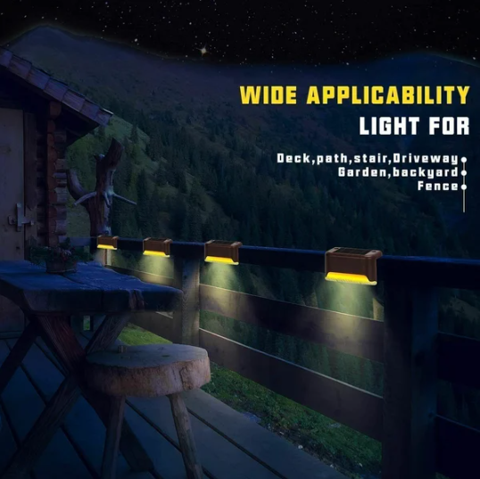 🛍️ 50 % Rabatt – Solar-Geländerleuchte für Treppen & Terrassen – wasserdicht, LED, automatisches Licht bei Dämmerung – ideal für Garten & Balkon 🌙