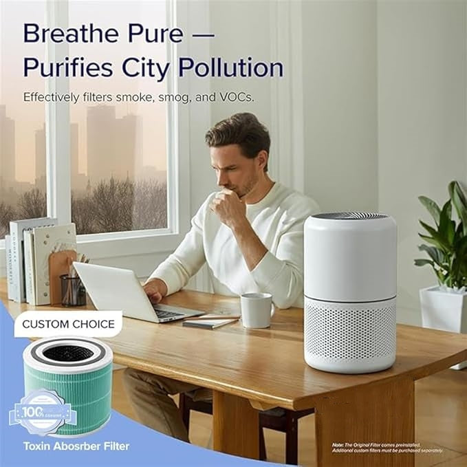 HEPA 13 Luftreiniger gegen Pollen & Rauch | 240m³/h | 24dB Nachtmodus | 50% Rabatt