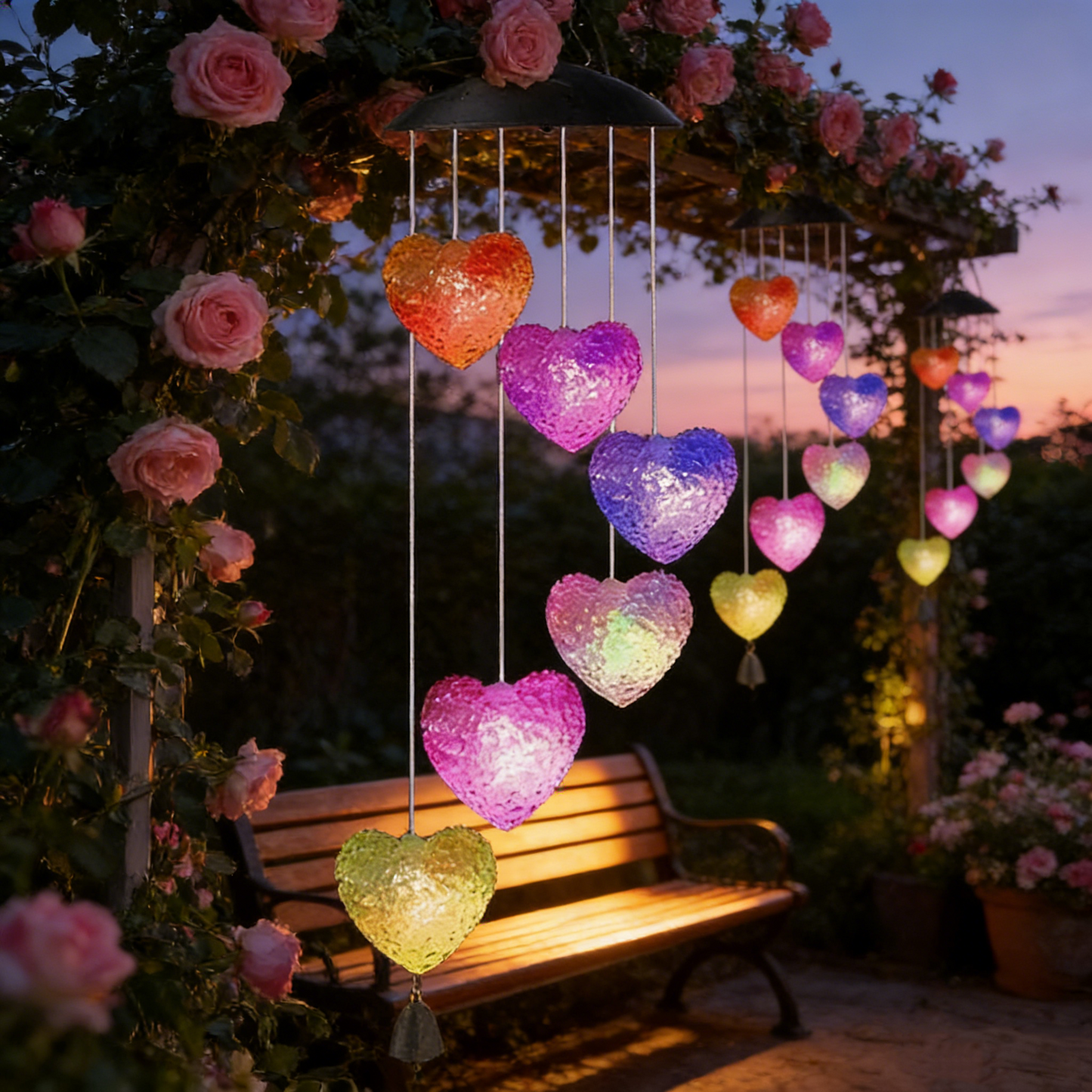 🦋 50 % Rabatt! Solar-Schmetterling Windspiel mit LED – Farbwechselnde Gartenleuchte für Balkon, Terrasse & Garten