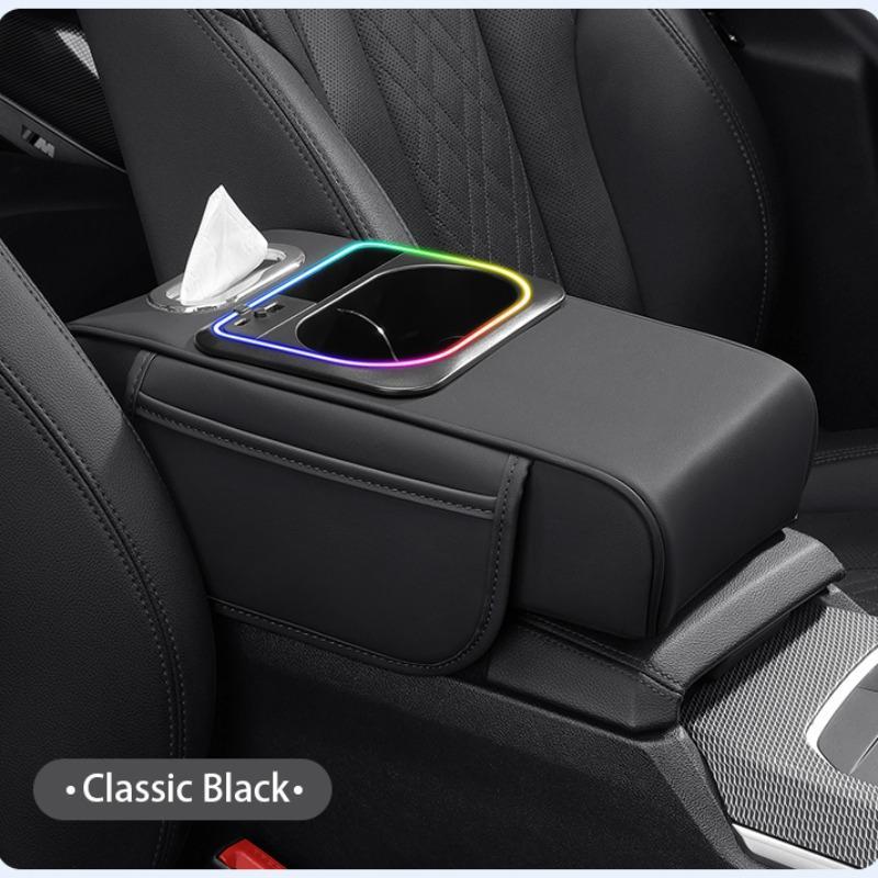 🚗 Mittelkonsole-Organizer mit Handyhalterung & USB-Ladefunktion – multifunktionaler Getränkehalter & Ablage für Auto