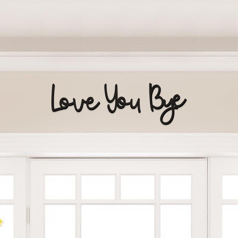 ✨ 50 % Rabatt – Boho-Wanddekor aus Holz – „LOVE YOU BYE“-Schriftzug, rustikaler Stil & vielseitig für Zuhause 🌿