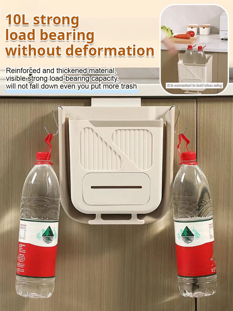 🗑️ NUR KURZE ZEIT 50 % RABATT! 🧺 Klappbarer Hängemülleimer für Küchenschränke – 10L Fassungsvermögen, integrierter Müllbeutelspender, kein Bücken mehr beim Kochen