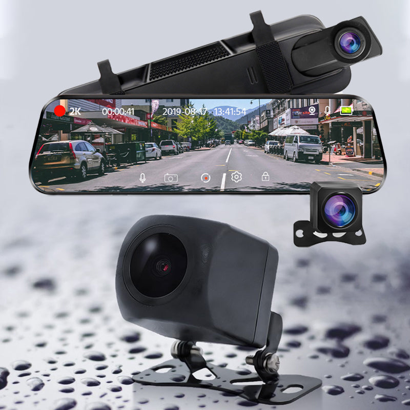 10-Zoll-Rückfahrkamera & Dashcam mit vollem Touchscreen – 1296P HD-Nachtsicht, Dual-Objektiv – ideal für sicheres Fahren & Parken🚗📹