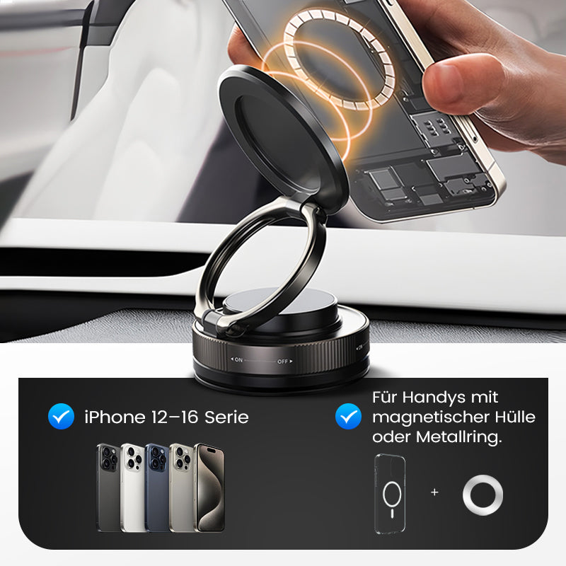360° einstellbarer magnetischer Vakuum-Telefonhalter
