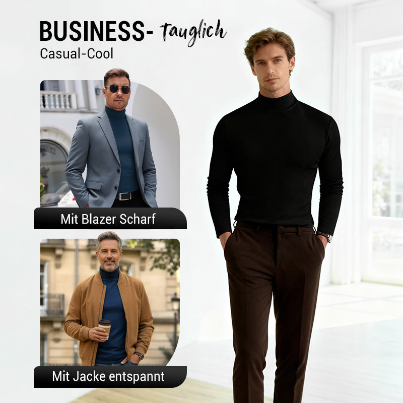 🔥Black-Friday-Mega-Angebot – 50 % Rabatt!🔥Slim Fit Langarm-T-Shirt für Herren mit Stehkragen