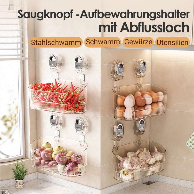 🔥🔥HEIßER SALE 🔥🔥Aufbewahrungsregal mit Saugnapf und Abflussloch