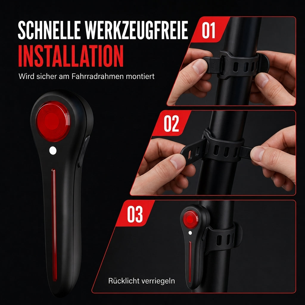 🚴50 % Rabatt💡Wiederaufladbare Fahrrad Rückleuchte, Bremslicht für Straße und Mountainbike