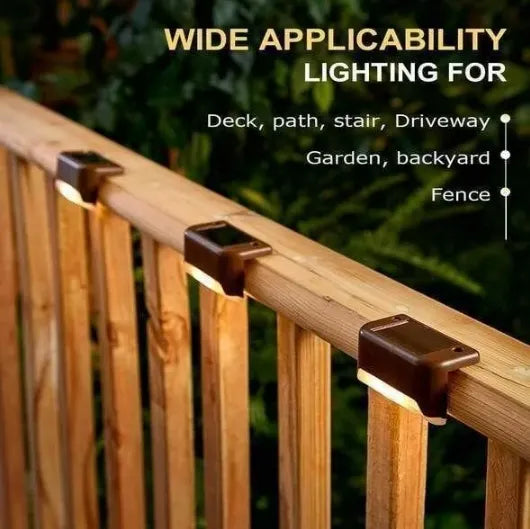 🛍️ 50 % Rabatt – Solar-Geländerleuchte für Treppen & Terrassen – wasserdicht, LED, automatisches Licht bei Dämmerung – ideal für Garten & Balkon 🌙