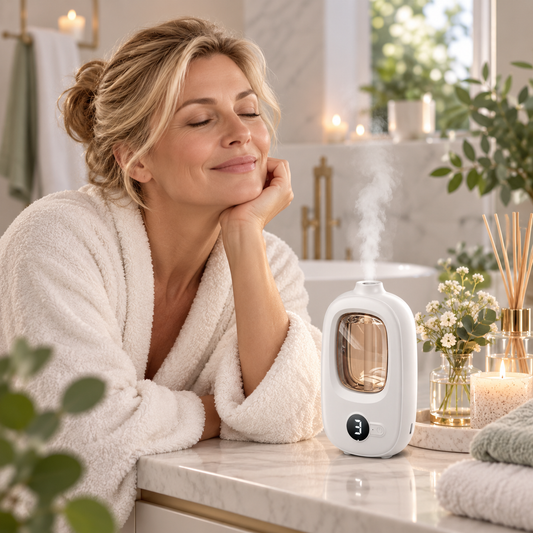 📢📢50 % RABATT! ⏰🎶 Automatischer Aromatherapie-Diffusor – Feiner Nebel, programmierbarer Timer und LED-Licht, ideal für Schlafzimmer und Büros 🌿💡