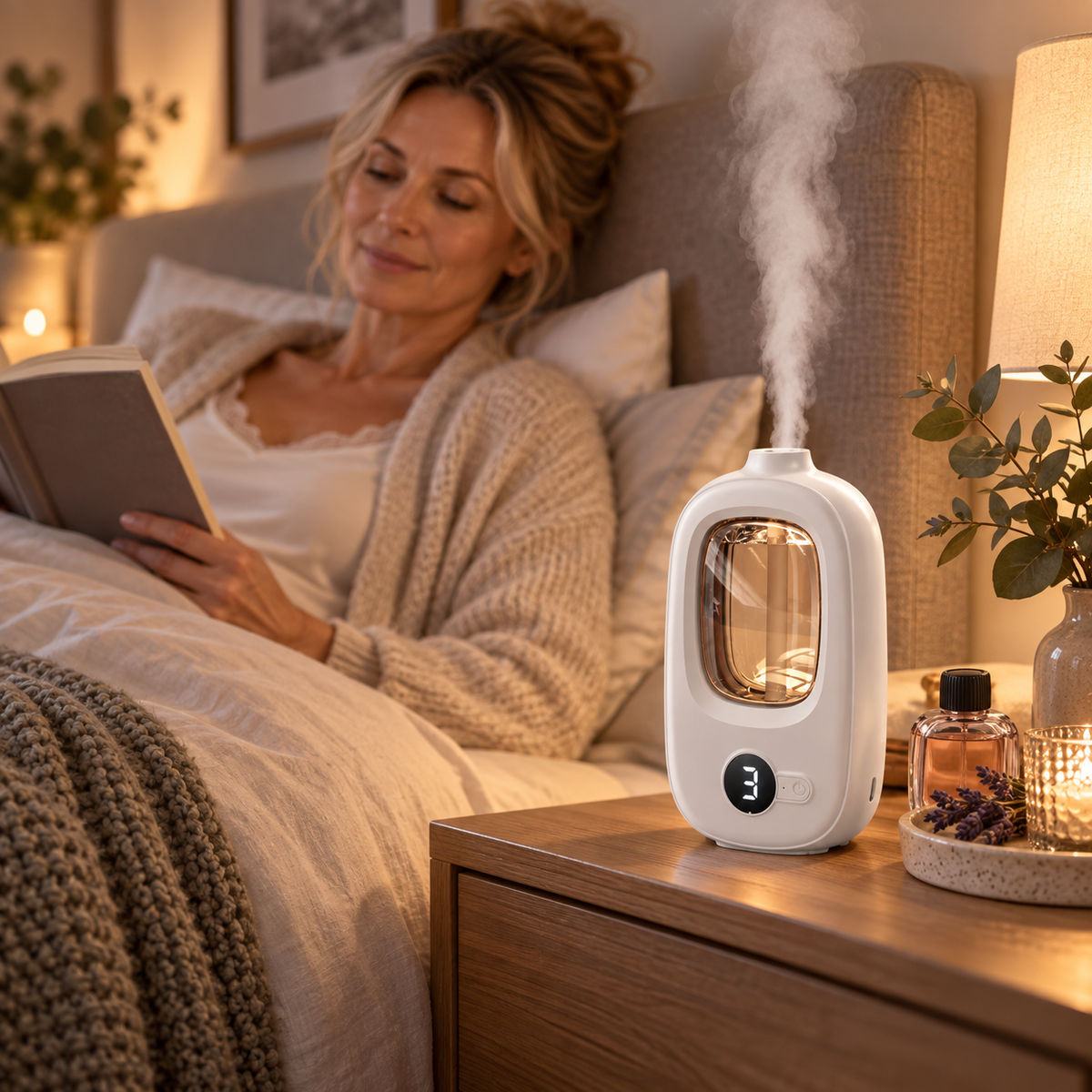 📢📢50 % RABATT! ⏰🎶 Automatischer Aromatherapie-Diffusor – Feiner Nebel, programmierbarer Timer und LED-Licht, ideal für Schlafzimmer und Büros 🌿💡