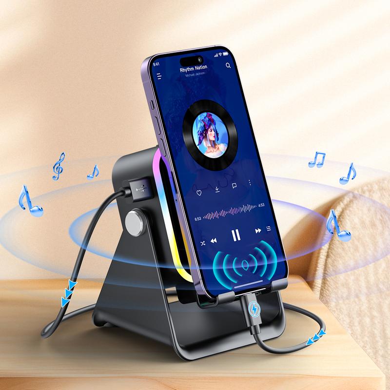 🔥 50% Rabatt 🔥🎵 5-in-1 Bluetooth-Lautsprecher mit Induktionsfunktion & verstellbarem Handyhalter