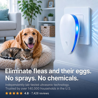 🔥 50 % Rabatt! 🐾 Elektronischer Flohschutz für Hunde & Katzen – Chemiefreie Flohabwehr für Zuhause