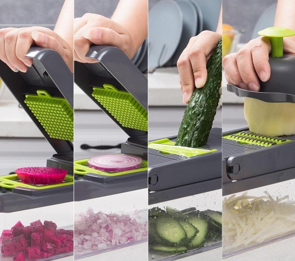 🛍️ 50 % Rabatt – Multifunktionaler Obst- & Gemüseschneider – 15-teiliges Set – vielseitig, robust & einfach zu reinigen 🥗