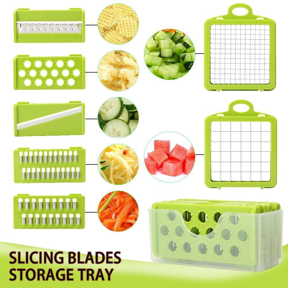 🛍️ 50 % Rabatt – Multifunktionaler Obst- & Gemüseschneider – 15-teiliges Set – vielseitig, robust & einfach zu reinigen 🥗