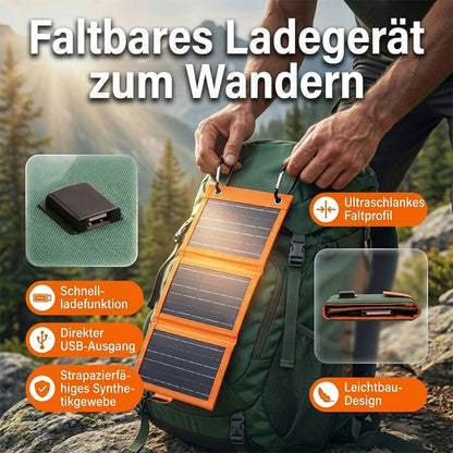 Mobiles Solar-Ladegerät mit USB-Anschluss – tragbar & effizient – ideal für Outdoor, Camping & Reisen☀️🔋