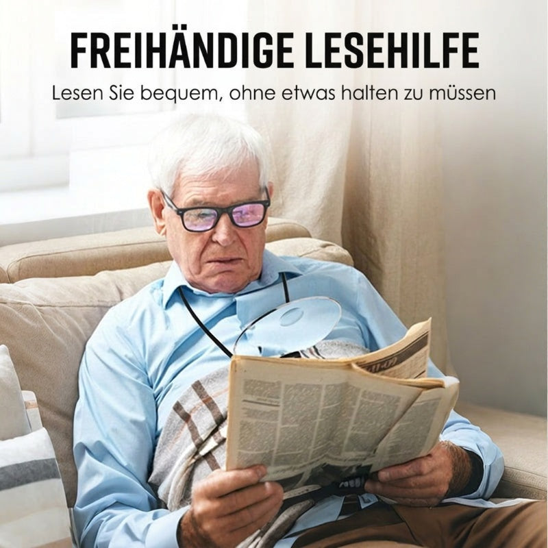 Freihändige Leselupe mit 5-facher Vergrößerung