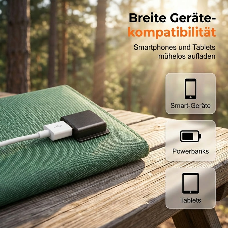 Mobiles Solar-Ladegerät mit USB-Anschluss – tragbar & effizient – ideal für Outdoor, Camping & Reisen☀️🔋