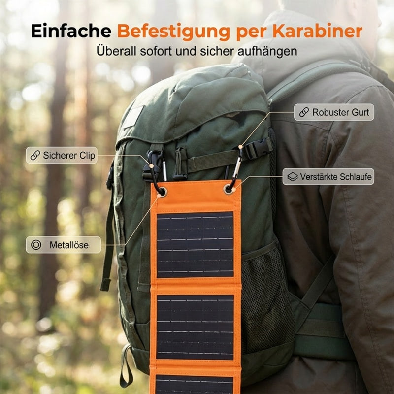 Mobiles Solar-Ladegerät mit USB-Anschluss – tragbar & effizient – ideal für Outdoor, Camping & Reisen☀️🔋