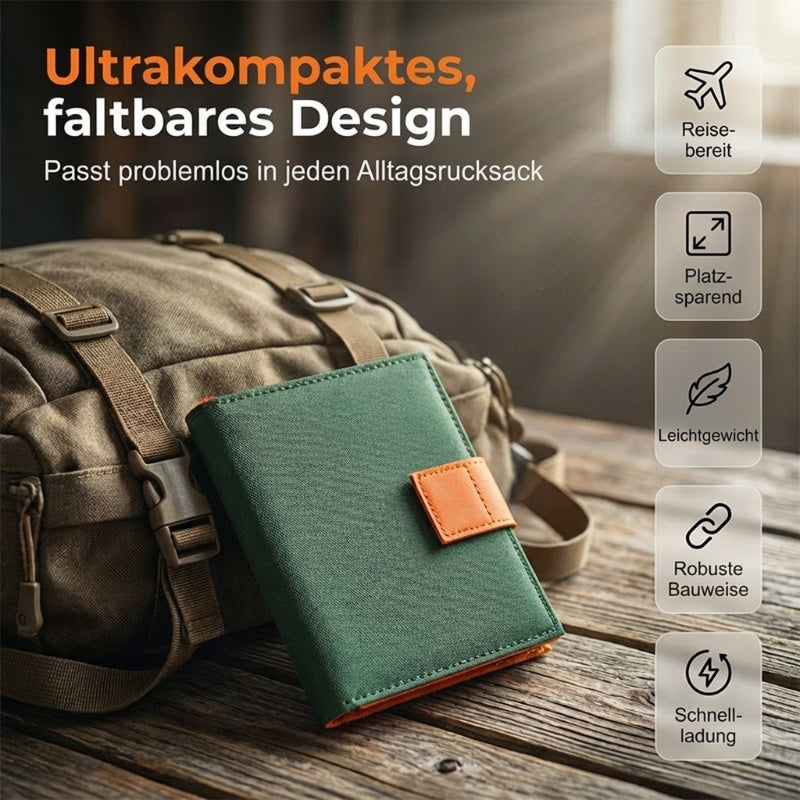 Mobiles Solar-Ladegerät mit USB-Anschluss – tragbar & effizient – ideal für Outdoor, Camping & Reisen☀️🔋
