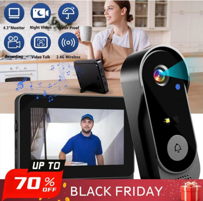 🔥Early Black Friday – Deals starten jetzt!💰🔔 Intelligente kabellose Video-Türklingel mit 1080P HD & 170° Weitwinkel – IP65-Wetterschutz für dein Zuhause