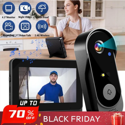 🔥Early Black Friday – Deals starten jetzt!💰🔔 Intelligente kabellose Video-Türklingel mit 1080P HD & 170° Weitwinkel – IP65-Wetterschutz für dein Zuhause