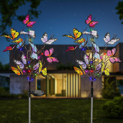 Solar Gartenstecker mit Schmetterlingsblüte – LED Gartenleuchte für Rasen & Terrasse☀️🦋