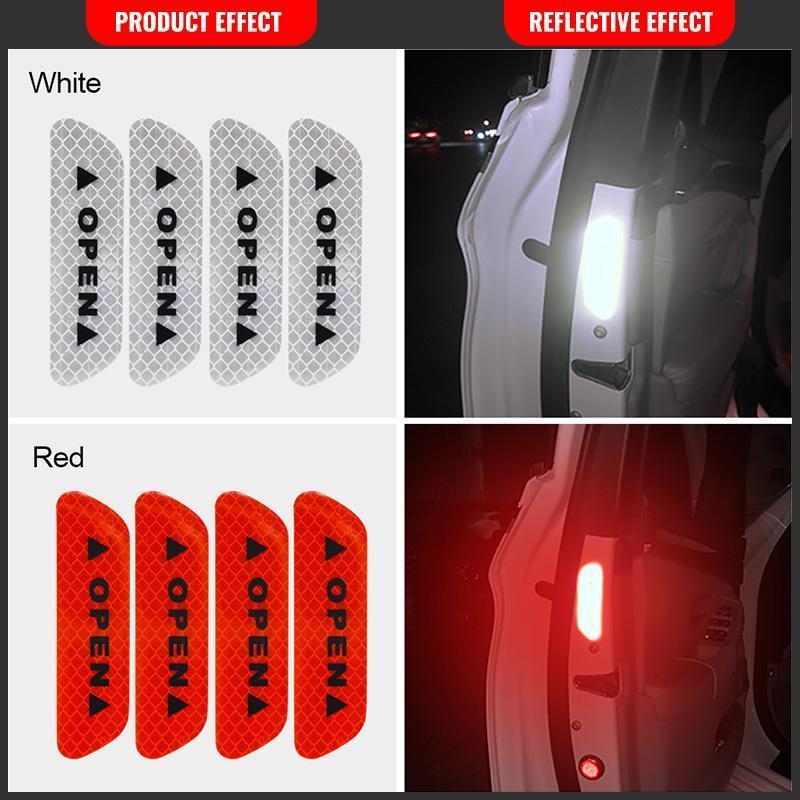 🚗 Reflektierende Anti-Kollisions-Aufkleber fürs Auto – 4 Stück, Warnschutz für Türen & Stoßstangen