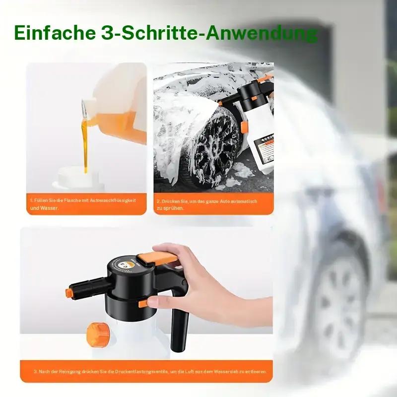🧼 Kabelloser Elektro-Schaumspritzpistole für die Autowäsche – wiederaufladbarer PA-Schaumbecher, Druckluftunterstützung & leistungsstarke Reinigung 🚗