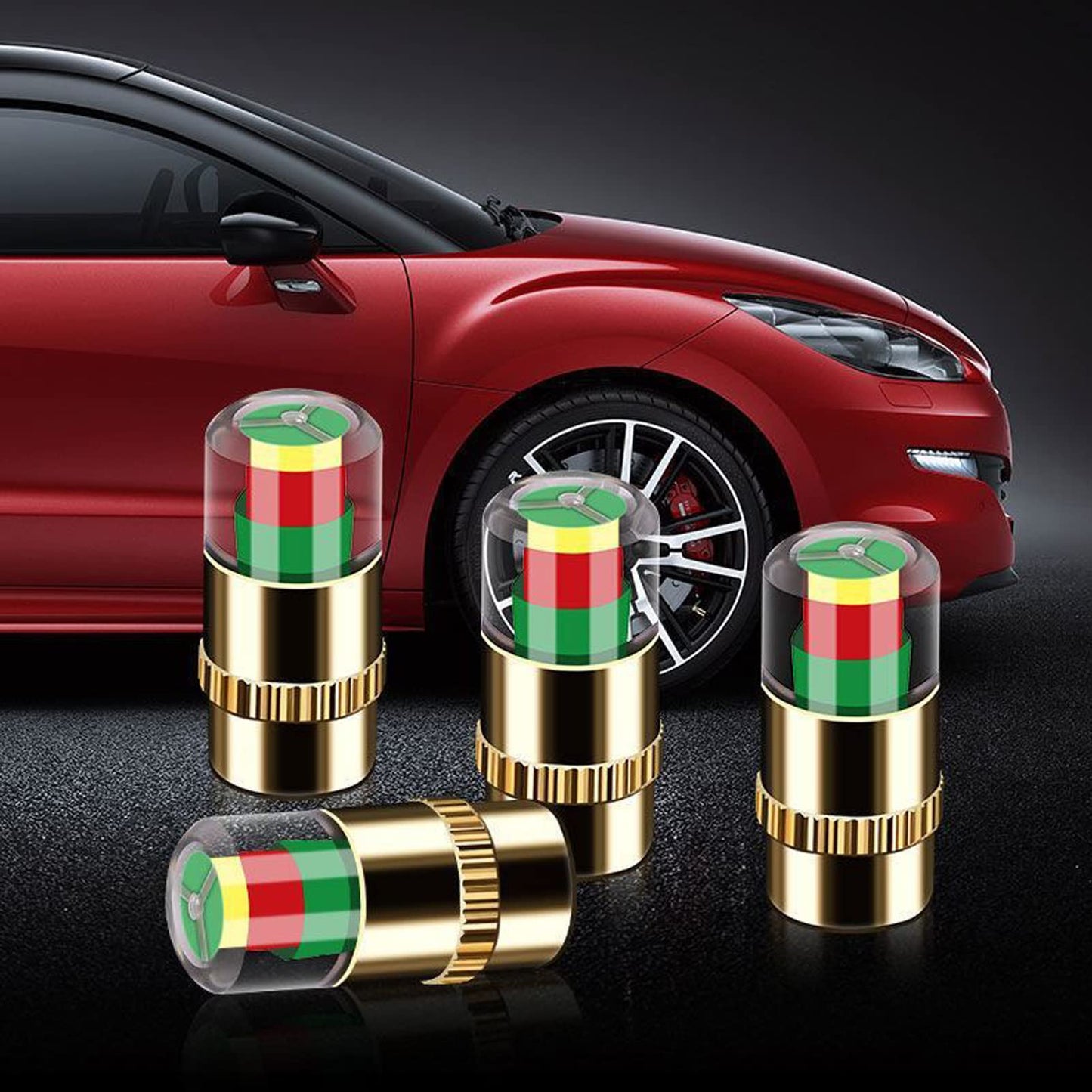 🚗4 Stück Reifendrucküberwachungs-Ventilkappen für Autos🔥