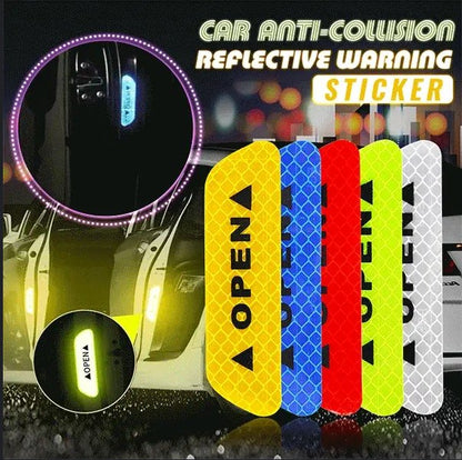 🚗 Reflektierende Anti-Kollisions-Aufkleber fürs Auto – 4 Stück, Warnschutz für Türen & Stoßstangen