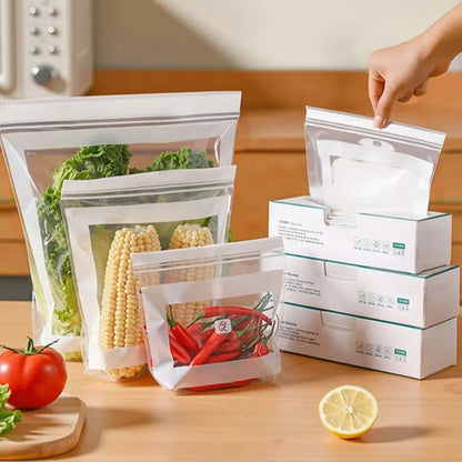 🥗 Extra starke Frischhaltebeutel mit Doppelverschluss – Lebensmittelechte Zip-Beutel für Kühlschrank und Gefrierfach