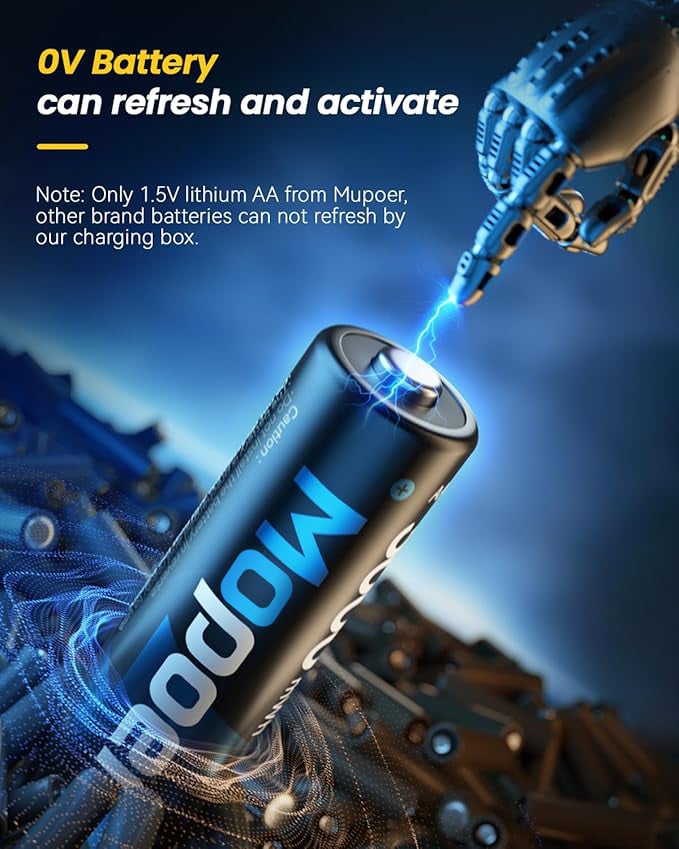 8-Slot AA Smart-Ladegerät mit LED-Anzeige & USB-C – für wiederaufladbare Li-Ion-Batterien 🔋⚡