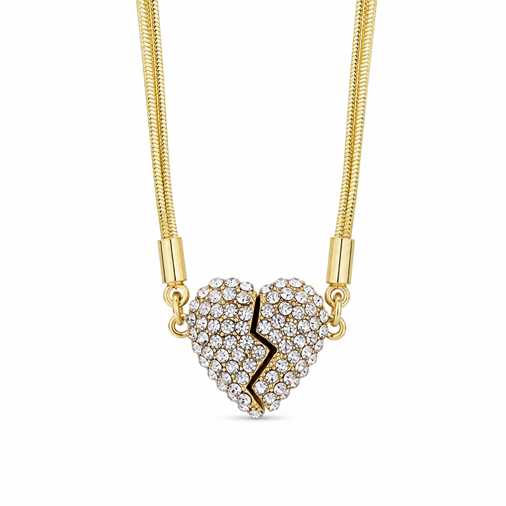 ❤️ 50 % Rabatt! ✨Elegante Herz Halskette mit Zirkonia – Minimalistischer Damen Schmuck mit Magnetverschluss