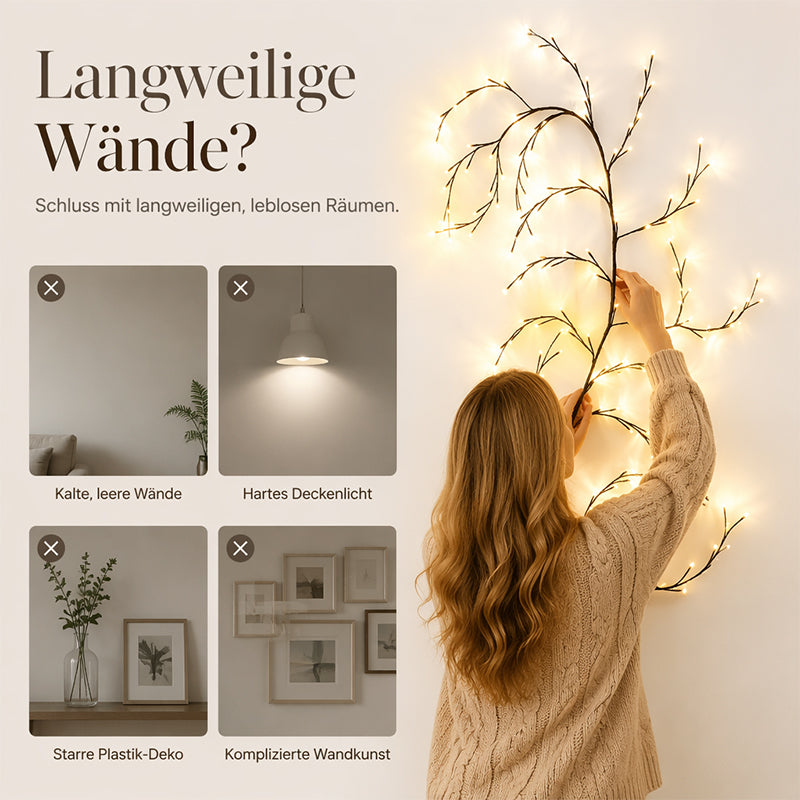 🌿 50 % Rabatt – Bunte LED-Lichterkette im Ranken-Design – flexibles, batteriebetriebenes Set mit 8 Modi – für Garten, Balkon, Zimmer & Partys 💡