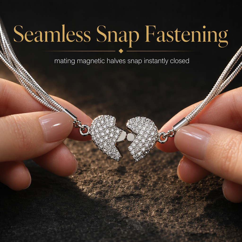❤️ 50 % Rabatt! ✨Elegante Herz Halskette mit Zirkonia – Minimalistischer Damen Schmuck mit Magnetverschluss