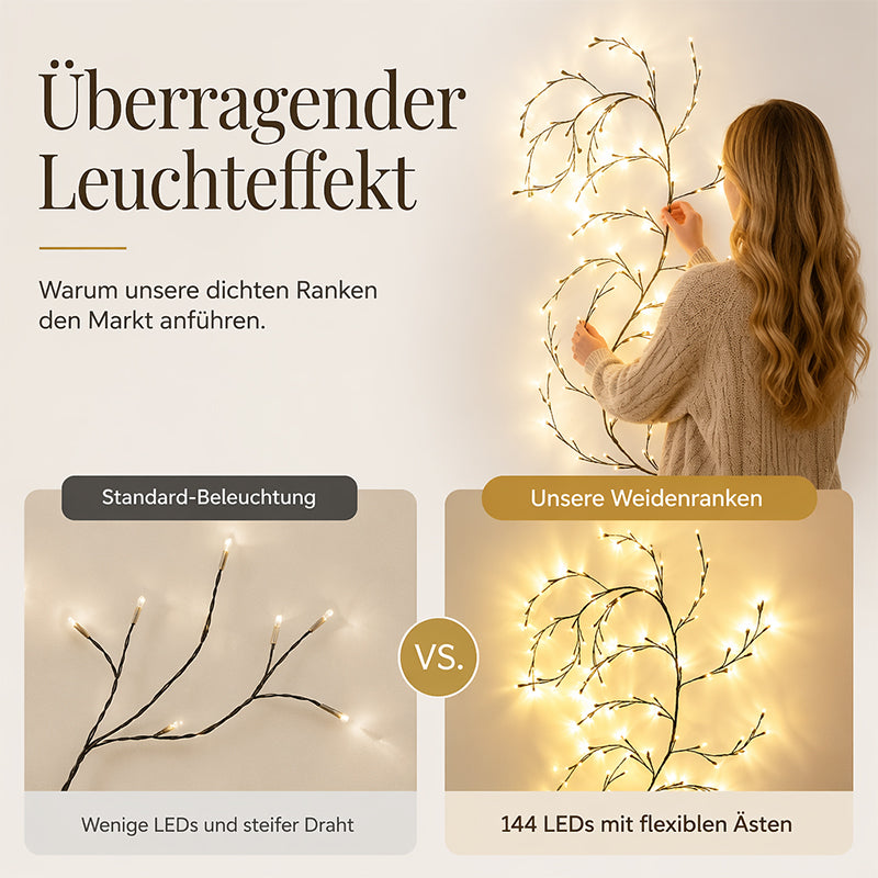 🌿 50 % Rabatt – Bunte LED-Lichterkette im Ranken-Design – flexibles, batteriebetriebenes Set mit 8 Modi – für Garten, Balkon, Zimmer & Partys 💡