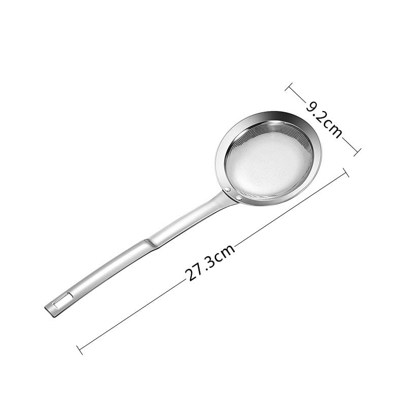🍳30 % Rabatt – Edelstahl-Ölschöpfer mit Aufhängehaken – feinmaschig zum Abtrennen von Öl & Rückständen, ideal für Suppen & Frittierfett 🥣