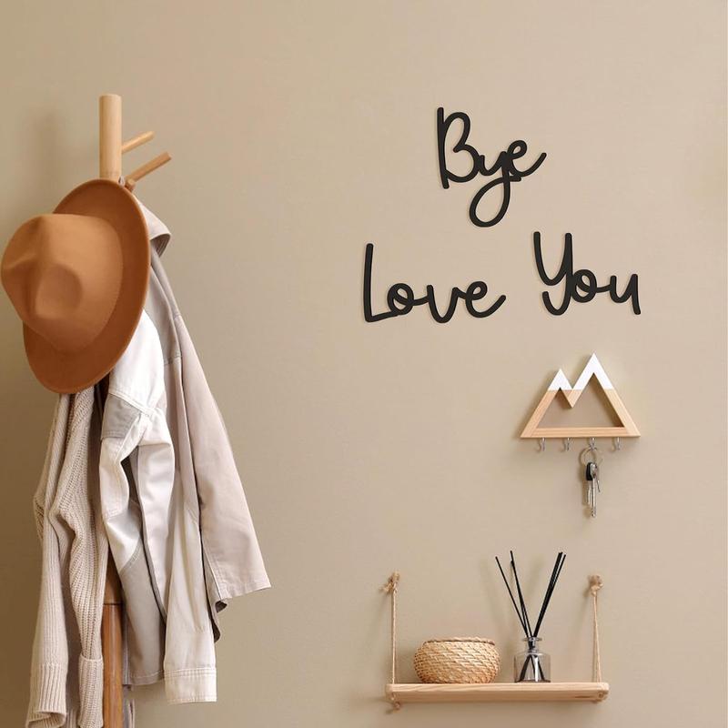 ✨ 50 % Rabatt – Boho-Wanddekor aus Holz – „LOVE YOU BYE“-Schriftzug, rustikaler Stil & vielseitig für Zuhause 🌿