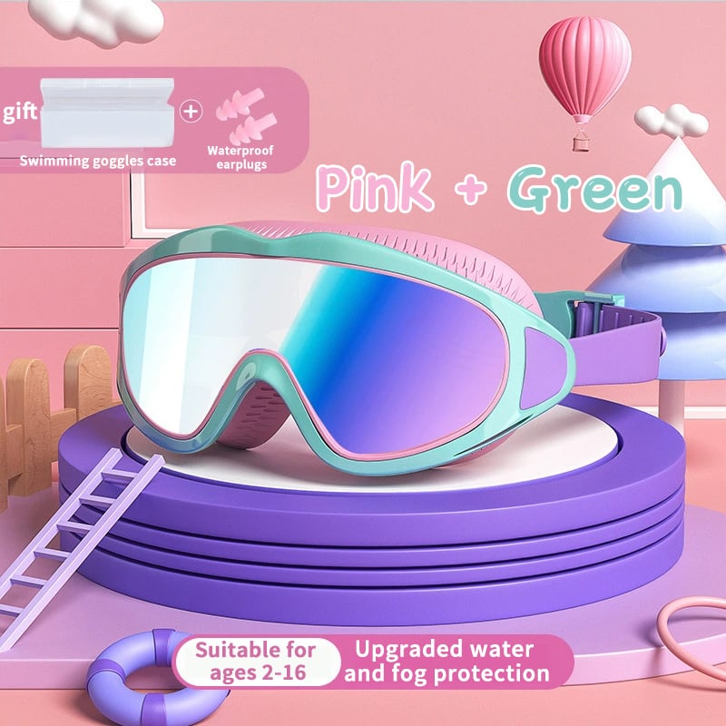 🍹2025 HEISS 50% Rabatt☀️HD-wasserdichte und antibeschlagende Kinder-Schwimmbrillen mit großem Rahmen