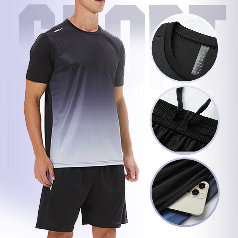 Sport-Set für Herren mit T-Shirt & Shorts – atmungsaktiv & schnelltrocknend