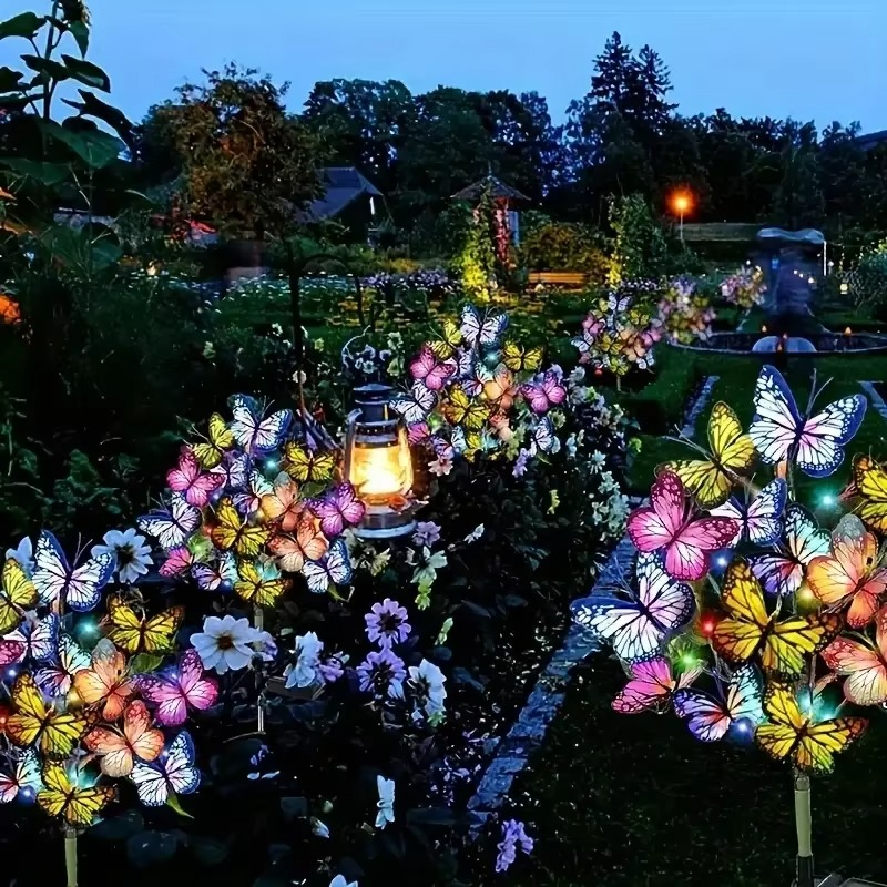 Solar Gartenstecker mit Schmetterlingsblüte – LED Gartenleuchte für Rasen & Terrasse☀️🦋