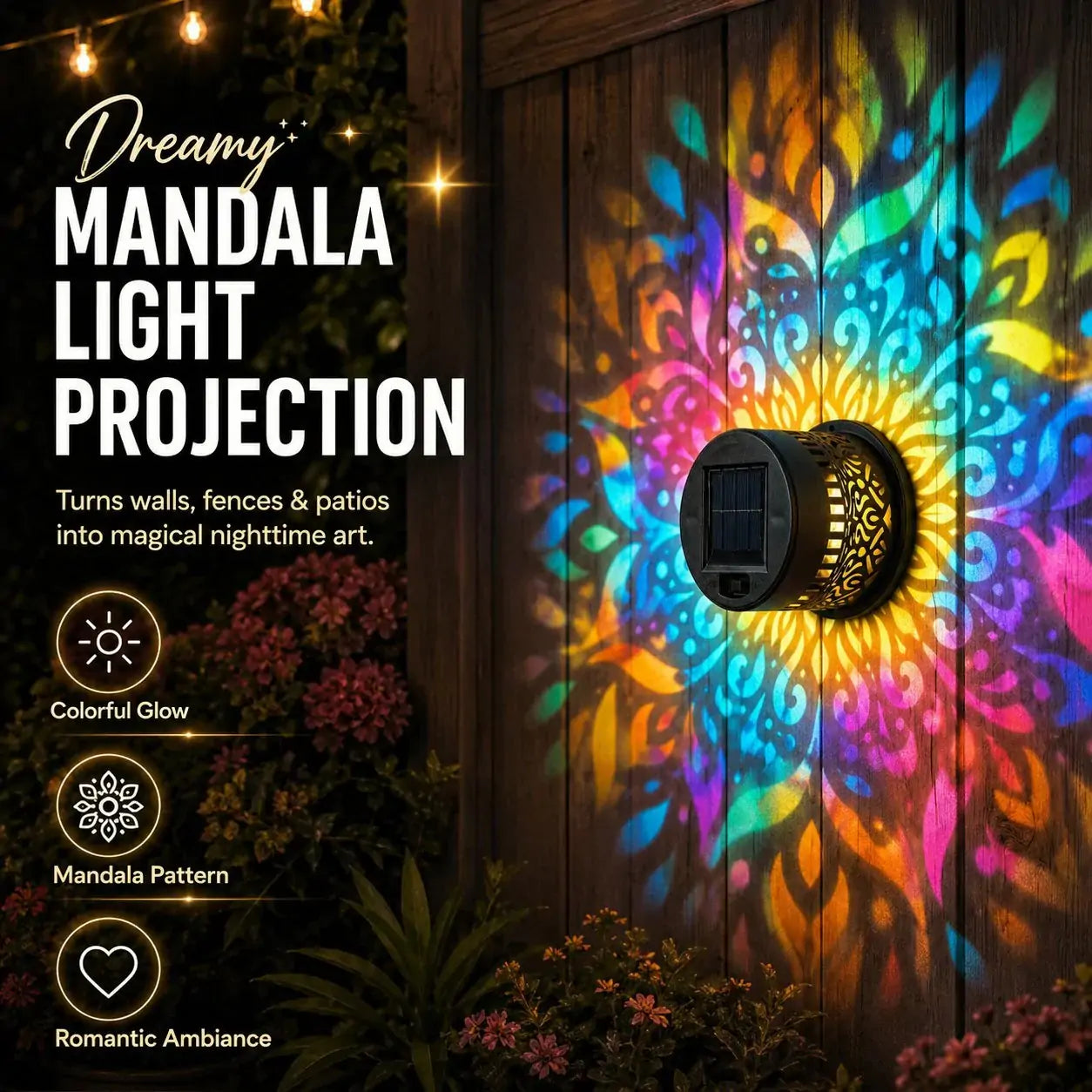☀️ Solar-Mandalaleuchte für Garten & Terrasse – 2-in-1 Bodenlampe & Wandleuchte – Ornamentale Lichtdeko mit Vintage-Effekt – Rostfrei & Langlebig