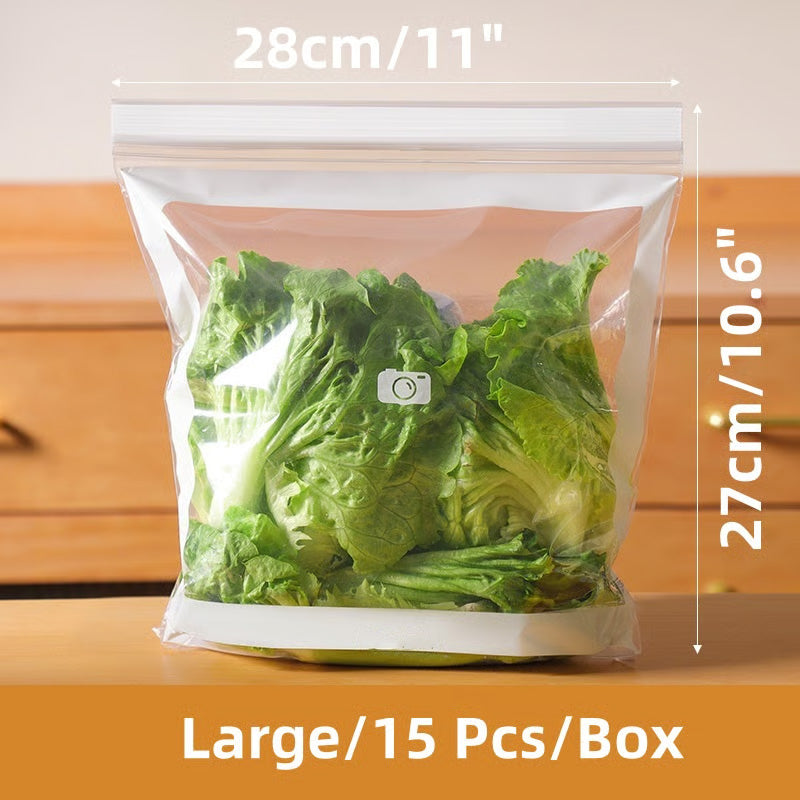 🥗 Extra starke Frischhaltebeutel mit Doppelverschluss – Lebensmittelechte Zip-Beutel für Kühlschrank und Gefrierfach