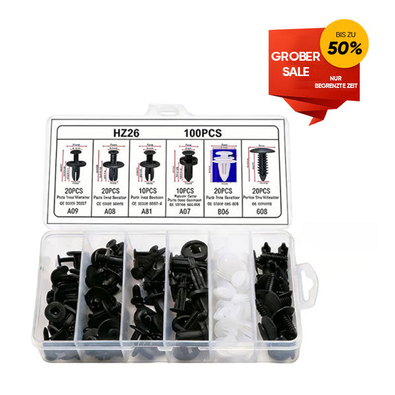 🧰 Universelles Auto-Klippsset – Kunststoff-Expansionsnieten & Schrauben, praktisch für Stoßfänger, Kotflügel & Verkleidungen 🚗