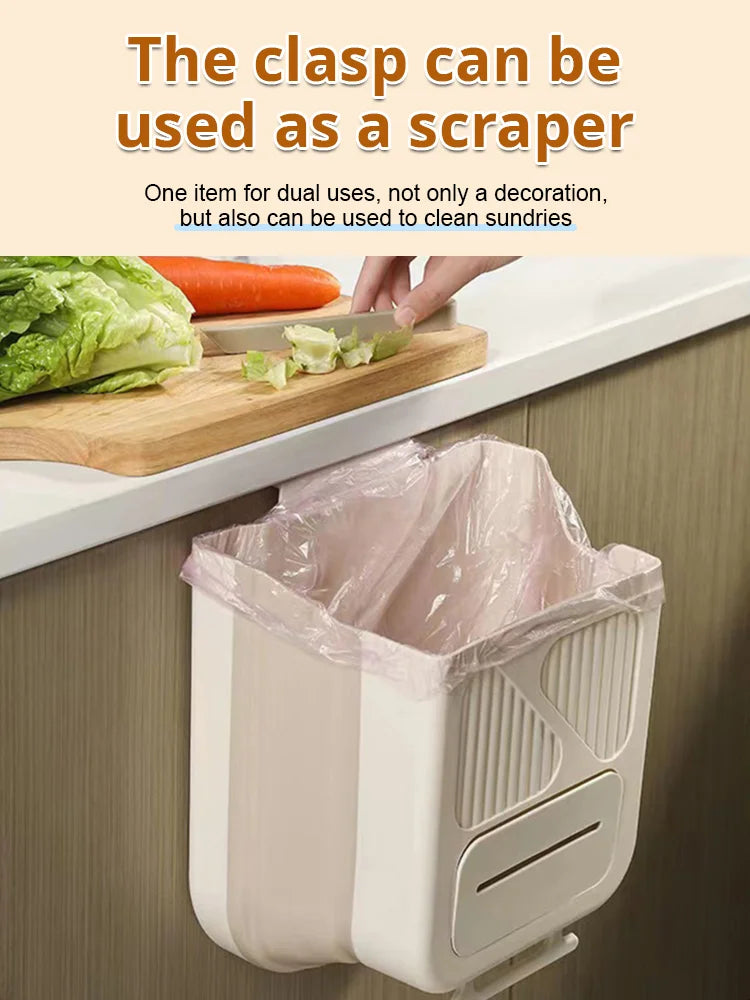 🗑️ NUR KURZE ZEIT 50 % RABATT! 🧺 Klappbarer Hängemülleimer für Küchenschränke – 10L Fassungsvermögen, integrierter Müllbeutelspender, kein Bücken mehr beim Kochen