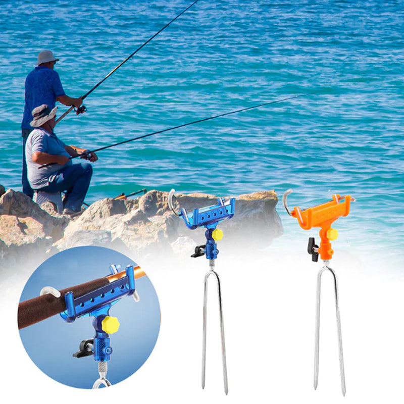 🎣 50% RABATT! 🔄 Multifunktionaler Rutenhalter mit Selbstverriegelung – Erdspieß, 360° verstellbar, für Hand- & Meeresruten