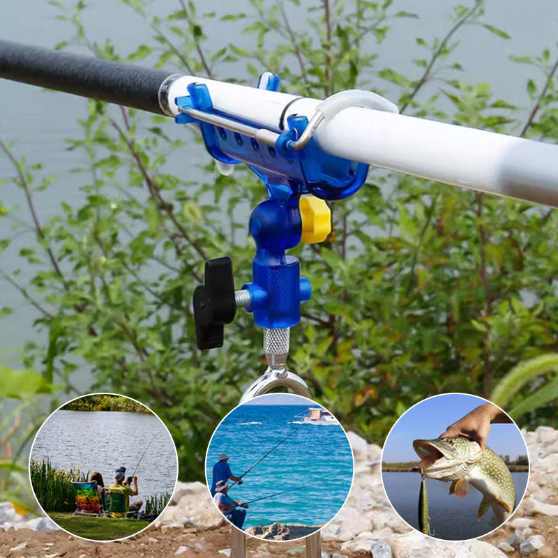 🎣 50% RABATT! 🔄 Multifunktionaler Rutenhalter mit Selbstverriegelung – Erdspieß, 360° verstellbar, für Hand- & Meeresruten