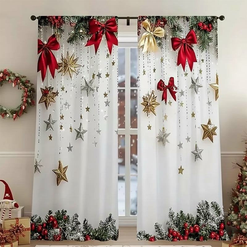🎄Weihnachts-Fenstervorhänge 2-teiliges Set für die Wohnungsdekoration