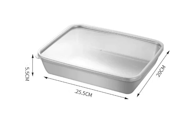 🎁 50% - Quadratische Platte aus Edelstahl（Mit Deckel）