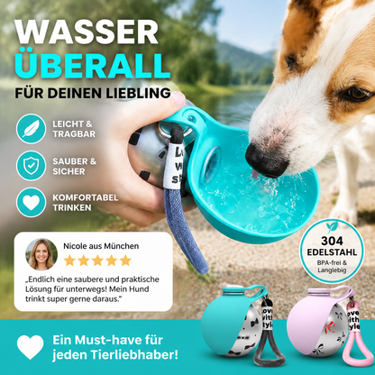 💧 50 % Rabatt – Tragbarer Falt-Trinkbecher aus 304er Edelstahl – BPA-frei, leicht zu reinigen & mit praktischem Tragegriff – für Hunde & Katzen ✨